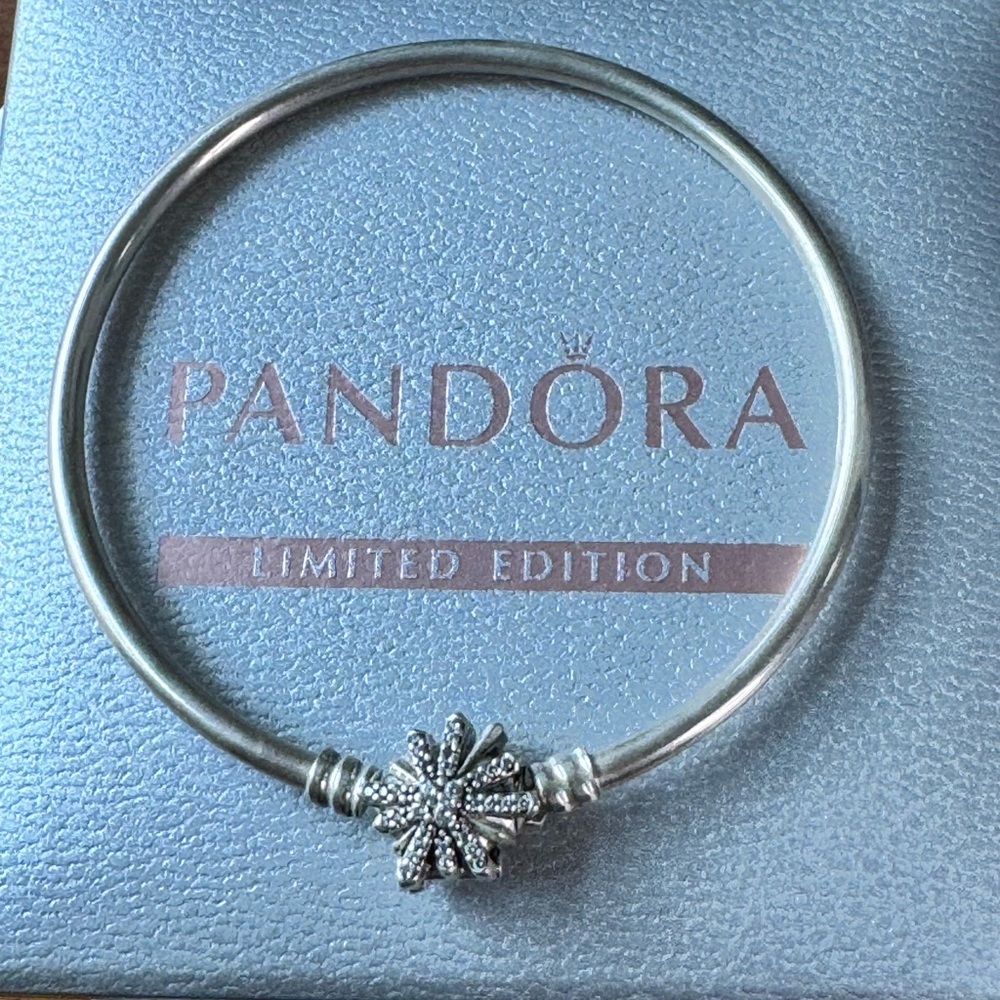 Pandora Silver Limited Edition Fireworks Cz Bangle Bracelet